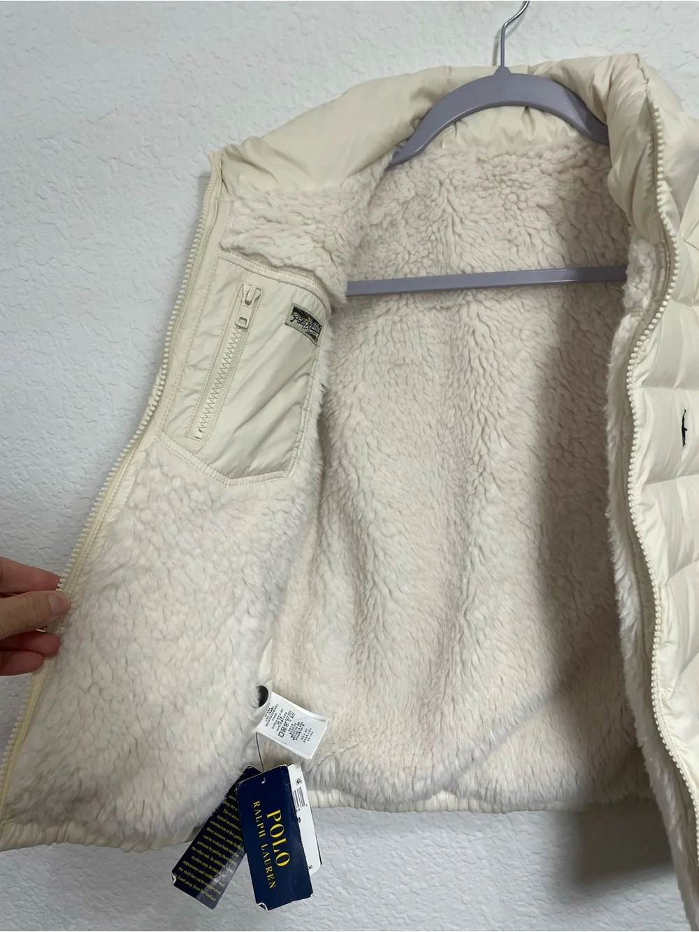 Polo Ralph Lauren Cortina Cream Quilted Puffer Jacket NWT M